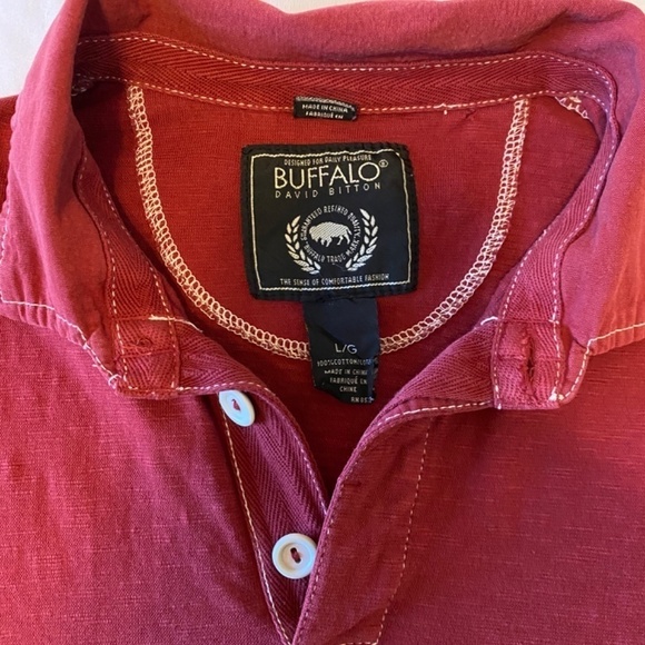 Buffalo David Bitton-Brick Red-Polo‎ Shirt-Size Large - Picture 8 of 9